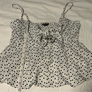 SHEIN Cream Ruffled Tie Front Camisole